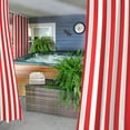 thumbnail image 2 of Jordan Manufacturing 54" x 84" Cherry Red Stripe Grommet Semi-sheer Outdoor Curtain Panel (2 Pack), 2 of 8