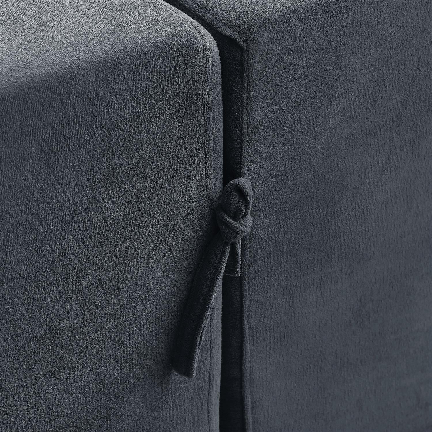 Demi Bonn 149" Cloud Sectional Sofa with L-Shape Chaise, Modern Deep Seat Modular Couch, Velvet Upholstered for Living Room or Bedroom, No Assembly Needed, Gray