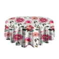 thumbnail image 5 of Pioneer Flower Floral Print Pattern Round Tablecloth 60"x60",Wrinkle Wipeable Table Cloth for Kitchen Dining Room Picnic Patio Party, 5 of 6