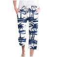 thumbnail image 2 of LEBONYARD Women's Wide Leg Trousers,Womens Trouser Pants,Women Casual Pants Straight Leg Drawstring Elastic Waist Loose Comfy Trousers with Pockets Blue S, 2 of 5