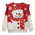thumbnail image 6 of Xixirimido Christmas Cute Snowman Print Soft Toddler Girls Long Sleeve Sweatshirt Ruffle Shoulder Graphic Pullover Crewneck Top for Cool Weather, for 1-2T, 6 of 7