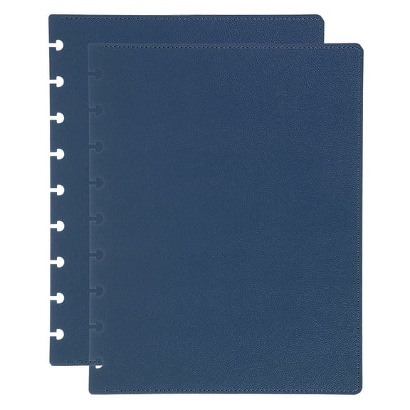 Leather Discbound Notebook Cover, Medium Size Disc Planner Cover for Arc Notebook Happy Planner, Blue