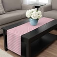 thumbnail image 4 of Pink Table Runner 72 Inches Long, Grid Checkered Plaid Gingham Lattice Trellis Kitchen Coffee Dining Table Decoration for Home Party Birthday Wedding Home Decor 14x72 Inches, 4 of 8