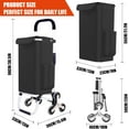 thumbnail image 3 of 2 in 1 Shopping Cart for Groceries, 110 lbs Grocery Cart on Wheels, Foldable Shopping Cart with 6 Wheels, Load-Bearing Hand Truck with Black Waterproof Bag for Shopping, Camping, Garden, 3 of 8