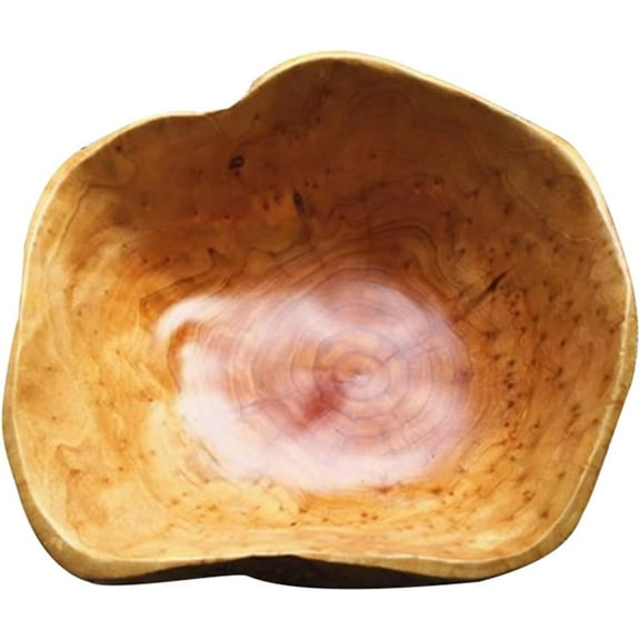 Wooden Bowl Decorative Natural Wood Fruit Bowl, Irregular Creative Wood Bowls, Rustic Hand Carved Candy Snack Keys Serving Bowls for Home Decor (Above 16" Diameter)