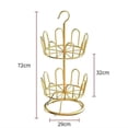 thumbnail image 2 of Zapatero giratorio multifuncional de gran capacidad, zapatero circular de pie Oro 2 niveles, 2 of 9