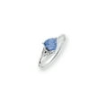 thumbnail image 1 of Solid 14k White Gold 6mm Tanvorite Diamond Engagement Ring Size 6 (.024 cttw.), 1 of 2