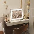 thumbnail image 4 of FENNIO Vanity Mirror with Lights 22''x18'' Makeup Mirror with Lights,Lighted Makeup Mirror with 10X Magnification and USB，Smart Touch Screen with 3-Color Lighting,Dimmable（Square White）, 4 of 7