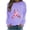 Purple, variant on WREESH Women's Casual Loose Fit Sweatshirt Pink Ribbon Flower Graphic Long Sleeve Cancer Awareness Top Brown