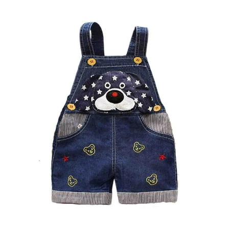 

Toddler Baby Girls Boy s Denim Suspender Jeans Overalls Jean Overall Summer For Baby Girl Boy With Cute 3D Baby Boy Romper Jumpsuit Dark Blue 18-24 Months