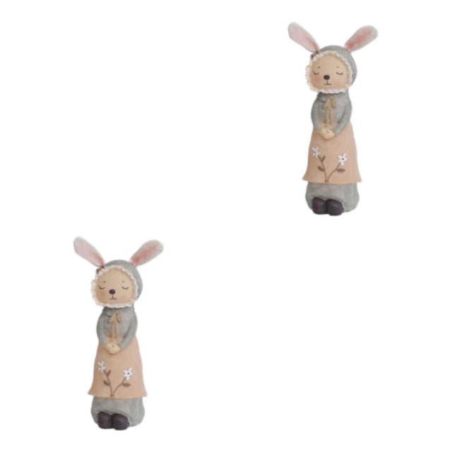 maskred Statue Charmante de Rabbit Figurines Sculpture d'Animaux Artisanat Cadeau de Mariage Femme 8.5x23.5cm 2ensemble
