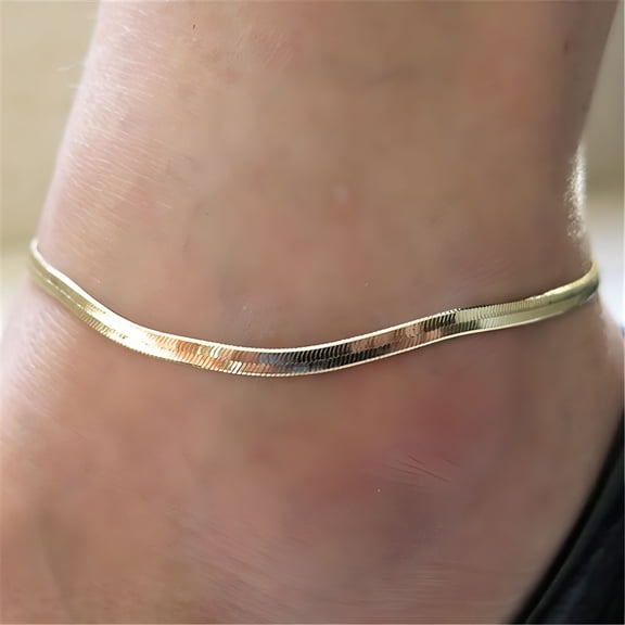 DESIGNICE 1Pc Silver/Gold Plated Chain Ankle Bracelet Anklet Foot Jewelry Beach Jewelry