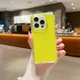 thumbnail image 6 of Compatible With iPhone 15 Pro Phone Case Thickened Edges Protection Shock-absorbent Anti-Scratch Solid Color Lightweight Plain Semi Transparent Phone Cover for iPhone 15 Pro,Green, 6 of 6