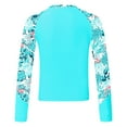 thumbnail image 4 of vastwit Kids Girls Rash Vest Long Sleeve Rash Guard Swim Shirt UPF 50+ UV Protection Quickly Dry Teal 6, 4 of 5