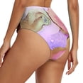 thumbnail image 3 of Aayomet Women's Board Shorts Bottom Retro Ruched Swim Short Shirred Tankinis Brief Swimming Trunks (Pink, S), 3 of 5