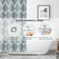 thumbnail image 3 of Grey Blue Stall Half 36 x 72 Inch Cloth Shower Curtain, Waterproof Design and Polyester, Quick-Drying, Heavy Duty Small Shower Curtains Set for Bathroom,Durable and Washable with 8 Metal Hooks, 3 of 5