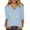 AW1 Light Blue, variant on GBSYEWXS T-Shirts For Woman Christmas V-Neck Elegant Tee Outdoor Snowflake Print 3/4 Sleeve Black Tops