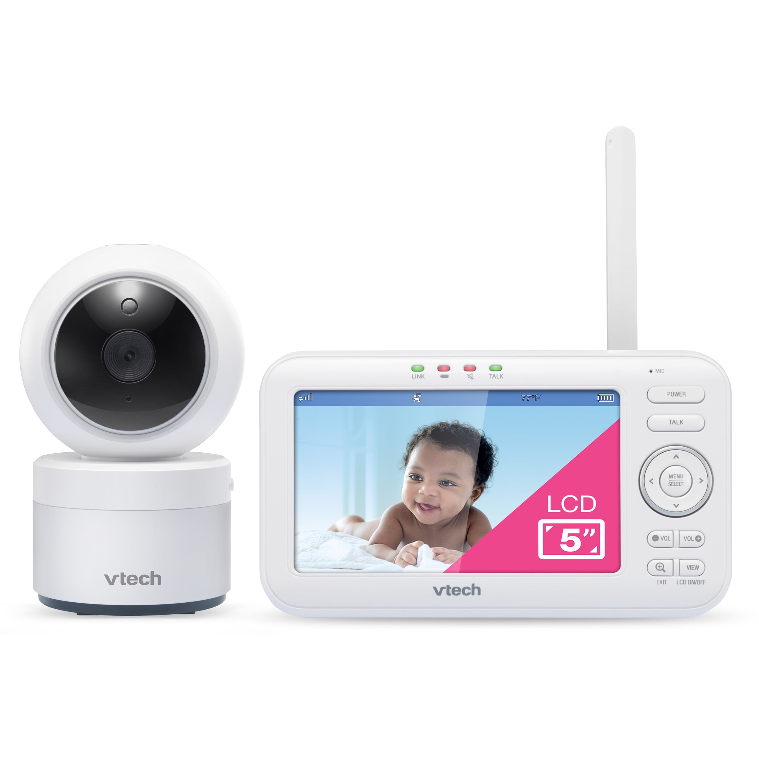 Vtech Vm5263 5 Digitial Video Baby Monitor With Pan And Tilt And Night Light Walmart Com