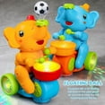thumbnail image 6 of Musical Walking Elephant Drummer Toy, Elephant Toy,Elephant Blowing Ball,Children's Drum Elephant Floating Ball Toy with LED Lights & Sounds,Crawling Toys for Babies (Orange+Blue), 6 of 8