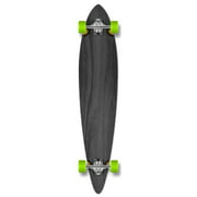 Yocaher Punked Stained Pintail Complete Longboard Skateboard, 40 x 9-Inch, Black