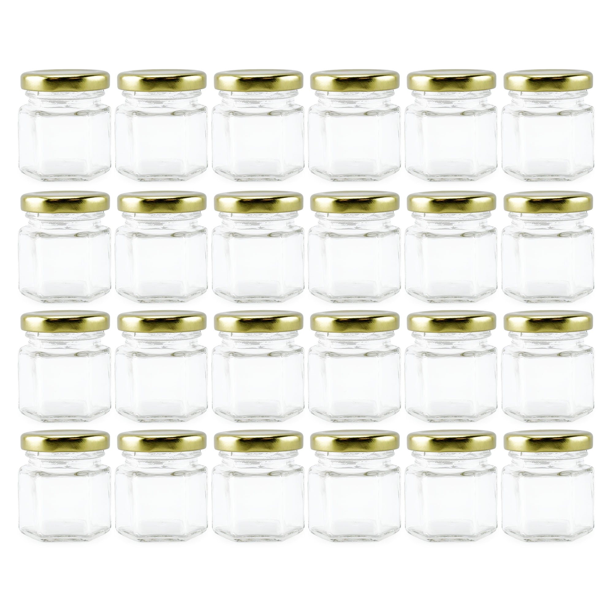 Gojars Hexagon Glass Jars 6oz Premium Food-grade. Mini Jars With