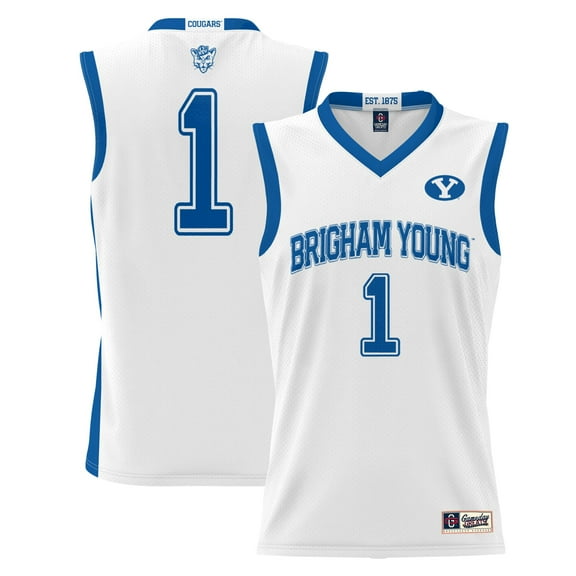 Male GameDay Greats #1  White BYU Cougars  Lightweight Basketball Jersey