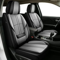 HQBQBUG Seat Covers Front Seats Fit for Audi Q3 2015-2025 Faux Leather Car Seat Covers Compatible Airbag Seat Protector Grey,Front Seat