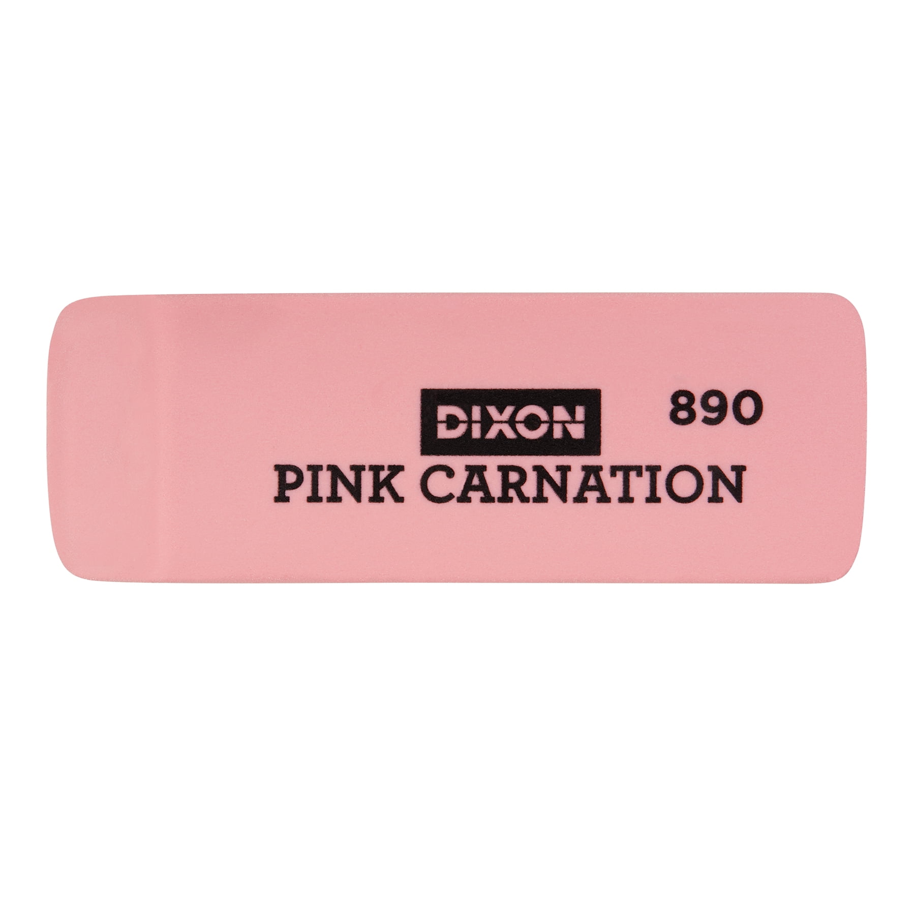 Dixon Pink Carnation Erasers, Medium, 2-5/16 x 13/16 x 7/17, 12 Per Pack, 3 Packs