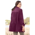 thumbnail image 2 of Woman Within Plus Size Pleat-Back Corduroy Jacket Long Oversized Barn Coat, 2 of 6
