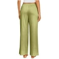 thumbnail image 4 of SELONE Green Wide Leg Dress Pants for Women Plus Size Mid Waist Lounge Pants Wide Leg Cropped Trouser Loose Casual Long Beach Pants Pull on Solid Lightweight Comfy 3XL Tall Breathable Summer Clothes, 4 of 7
