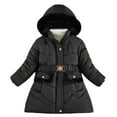thumbnail image 2 of Esaierr 4-14Y Kids Toddler Girls Winter Jacket Coats Hooded Thick Parka Coats Long Fleece Coats Mid-Length Outerwear Warm Waterproof Snow Jacket with Zippers, 2 of 8