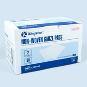 K Kingstar Sterile Nonwoven Gauze Pads, 2"x 2" Wound Dressing, 60 Packs - 120 Pieces Superior Soft Sponge Pads, Higher Absorbent Gauze Compresses for Trauma or Post-Operative Wound Care