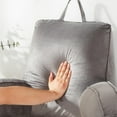 thumbnail image 4 of Reading Pillow for Sitting in Bed Adult,Back Pillow for Bed Sitting Up,Backrest Back Support Chair Pillow, College Dorm Essentials for Girls and Boys, Velvet Grey L, 4 of 18