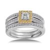1 Carat White and Natural Yellow Diamond Bridal Set