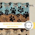 thumbnail image 6 of Light Blue Brown Kitchen Curtains Window Panels, Rustic Farmhouse Dog Paw Vintage Insulated Window Treatment Curtain, Grommet Curtains for Bedroom/Living Room/Bathroom, 2 Piece 52"Wx72"L, 6 of 8