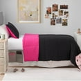 thumbnail image 5 of The Sheet Lab Reversible Box Stitch Comforter Set, 3-Piece King – Hot Pink/Black, 5 of 9