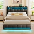 thumbnail image 2 of Greenstell Queen LED Storage Bed Frame - Charging Station, App Control, 1200LBS Capacity, Black, 2 of 11