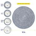 thumbnail image 4 of Two Tone Cotton 15" Round Woven Placemat Sets, 4-Pack Navy Blue, 4 of 7