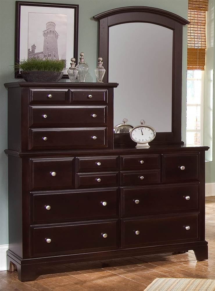 10 Drawer Vanity Dresser Set In Merlot Finish Walmart Com