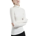 thumbnail image 2 of Sunloudy Pull de Base pour Femmes, Manches Longues Col Roulé Modal, Couche de Base Extensible Douce, 2 of 5