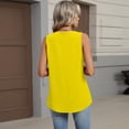 thumbnail image 3 of Qwertyu Women's V Neck Tank Tops Casual Summer Button Down Sleeveless Shirts Yellow XL, 3 of 4