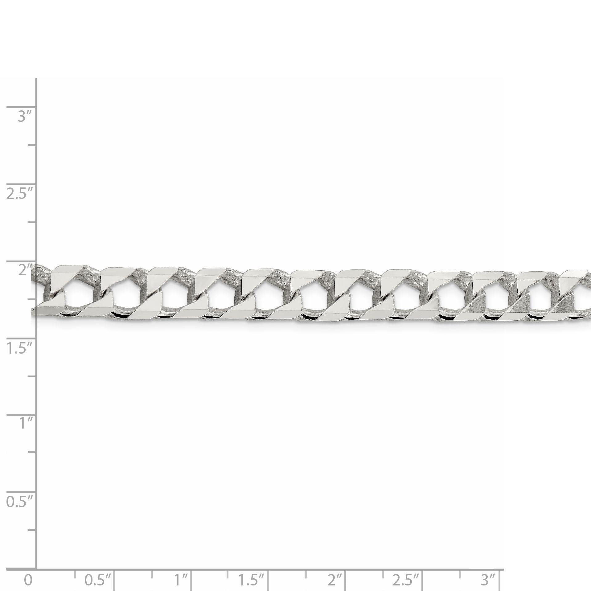 925 Sterling Silver 8.6mm Curb Chain Bracelet Square - Walmart.ca