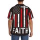 thumbnail image 3 of Balery USA Flag Cross Camisa Casual de Manga Corta con Botones para Hombre, Texturizada, Estilo Cubano, para Playa, Verano-Medium, 3 of 5