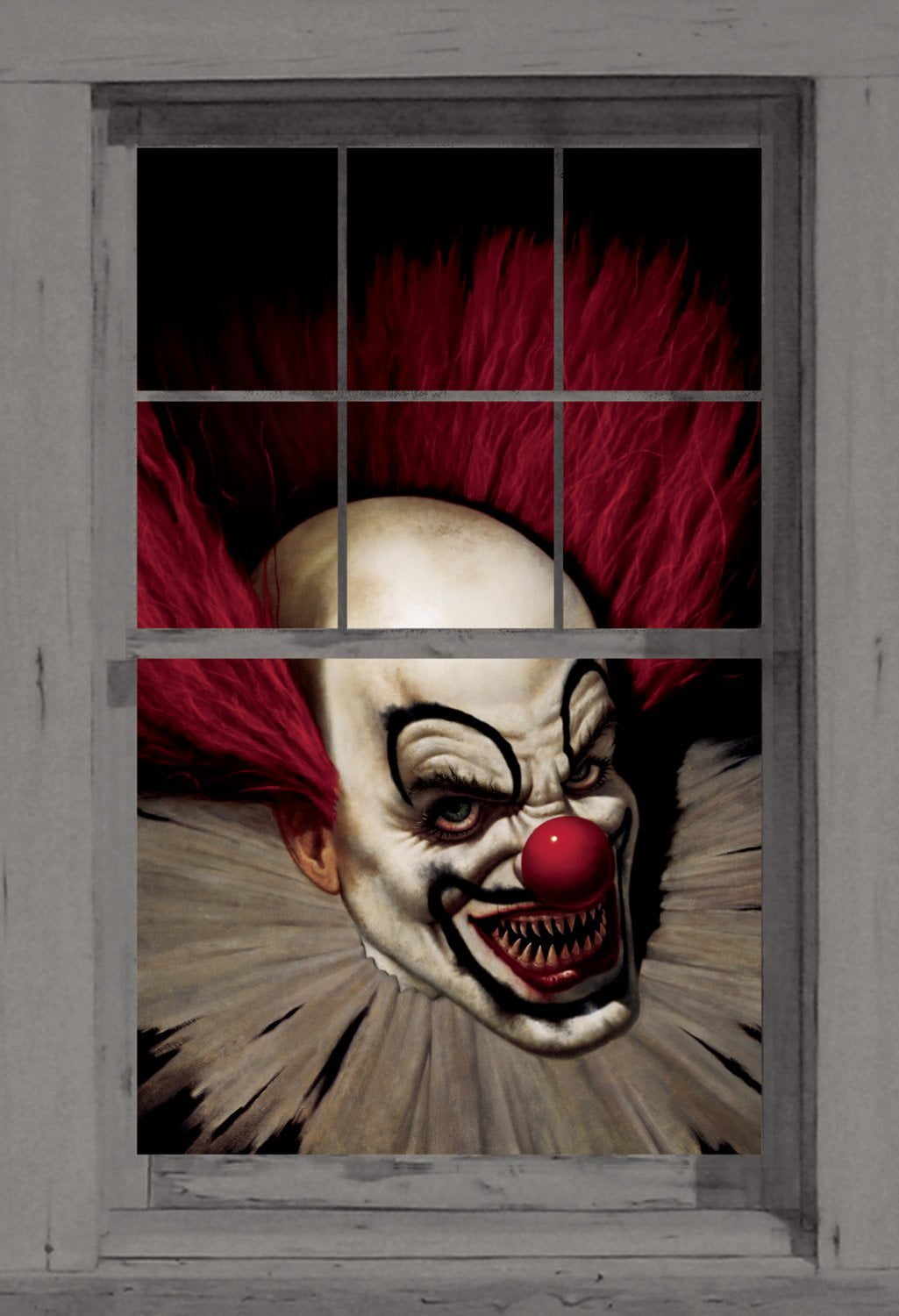 Slammy The Scary Clown Halloween Window Decoration 34 5 X60