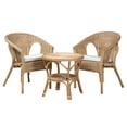 thumbnail image 2 of Baxton Studio Abbey Modern Bohemian Natural Brown Antique Rattan 3-Piece Living Room Set, 2 of 7