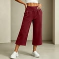 thumbnail image 4 of JOANKDMI Cropped Sweatpants for Women High Waisted Capri Pants Wide Leg Lounge Trousers with Pockets Athletic Loose Fit Casual Activewear for Yoga Workout and Gym, 4 of 9