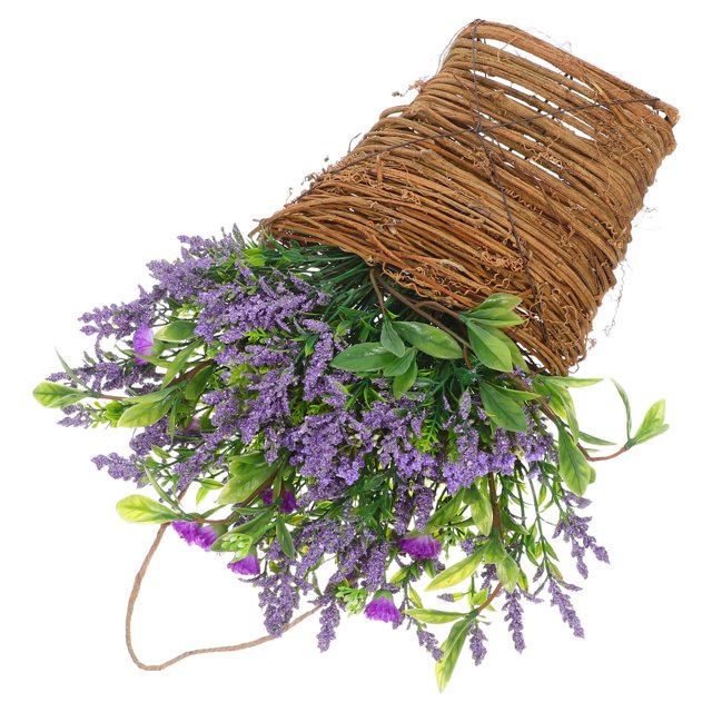 unbranded Cesta Para Flores Colgante De Con Artificial Color Púrpura Para Puerta