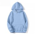 thumbnail image 5 of Oversized Hoodies for Women Plain Fleece Long Sleeve Sweatshirt Casual Basic Pullover Fall Winter Clothes Light Blue 2XL, 5 of 6