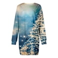 thumbnail image 3 of Vestidos de Dama Vestido Casual de Manga Larga Con Cuello Redondo y Estampado Navideño de Moda de Otoño E Invierno Para Mujer, 3 of 3