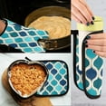 thumbnail image 5 of Yayeee Oven Mitts and Pot Holder Set of 2 Heat Resistant Kitchen Gloves Baking Hot Pad, Blue Geometric Pattern, 5 of 5